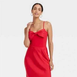 Body donna piccolo fiocco rosso nuovo con etichette A New Day canotta spaghetti strap senza maniche - Foto 1 di 9