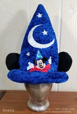 Disney Parks Mickey Mouse Curly Plush The Sorcerers Hat Sz YOUTH ***NOTE* - Image 1 of 4