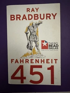 Fahrenheit 451 Ray Bradbury Paperback Big Read Dallas One City, One Book Edition - Foto 1 di 4