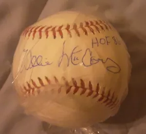 WILLIE MCCOVEY Autographed Baseball With Inscription COA Steiner - Picture 1 of 7