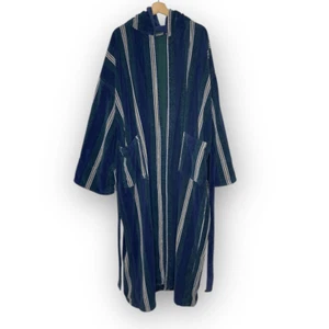 Barrington Vintage Striped Sleepwear Terry Cloth Robe Men’s One Size Green Blue - Picture 1 of 12