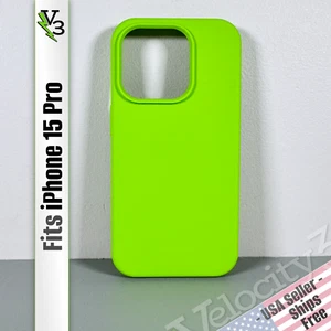 Case for iPhone 15 Pro - Bright Green | Liquid Silicone | Magnetic | Cool Frog - Picture 1 of 11