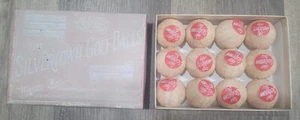 Antique Vintage Dozen Silvertown Golf Balls Box Individually Wrapped Repro - Picture 1 of 8