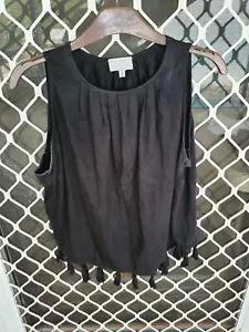 Witchery Black Pom Pom Top size 6 extra Small - Picture 1 of 6