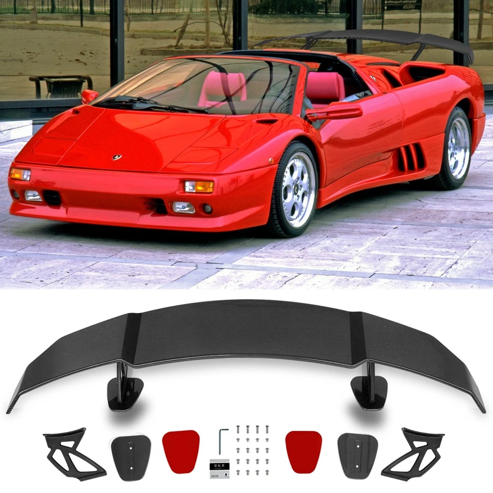 55" Rear Trunk Spoiler Racing Wing GT Style Carbon For Lamborghini Diablo 90-01 - Image 1 of 4
