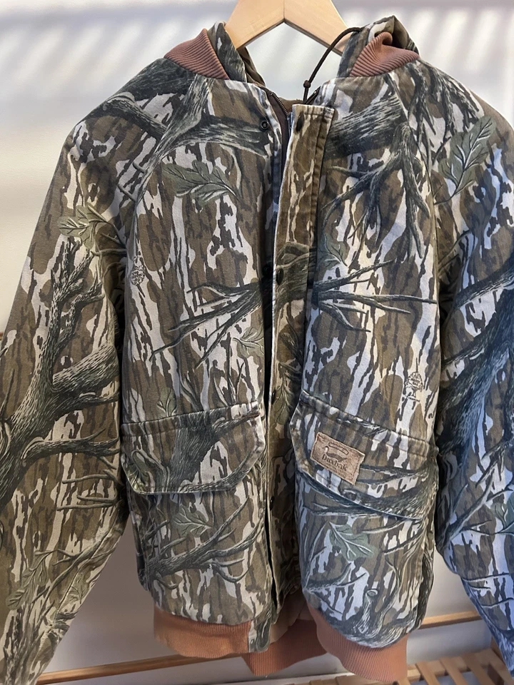 Chaqueta Abrigo Capucha Vintage Roble Mossy Treestand Camuflada Forrada Forrada EE. UU. 80s Foto 1 de 4