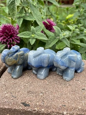 Elefant Gravur aus Blauquarz, Elefant-Gravur - Bild 1 von 4