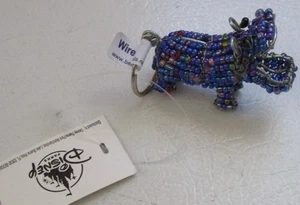 New Disney Parks Animal Kingdom Hippo Keychain Beaded 2 in long - Picture 1 of 3