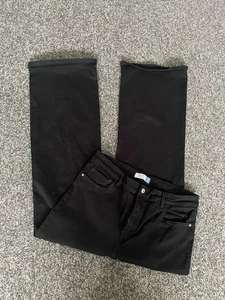 Black Next Wide Leg High Rise Flare Jeans - Size 14 Long Leg - (31” Leg) - Picture 1 of 3