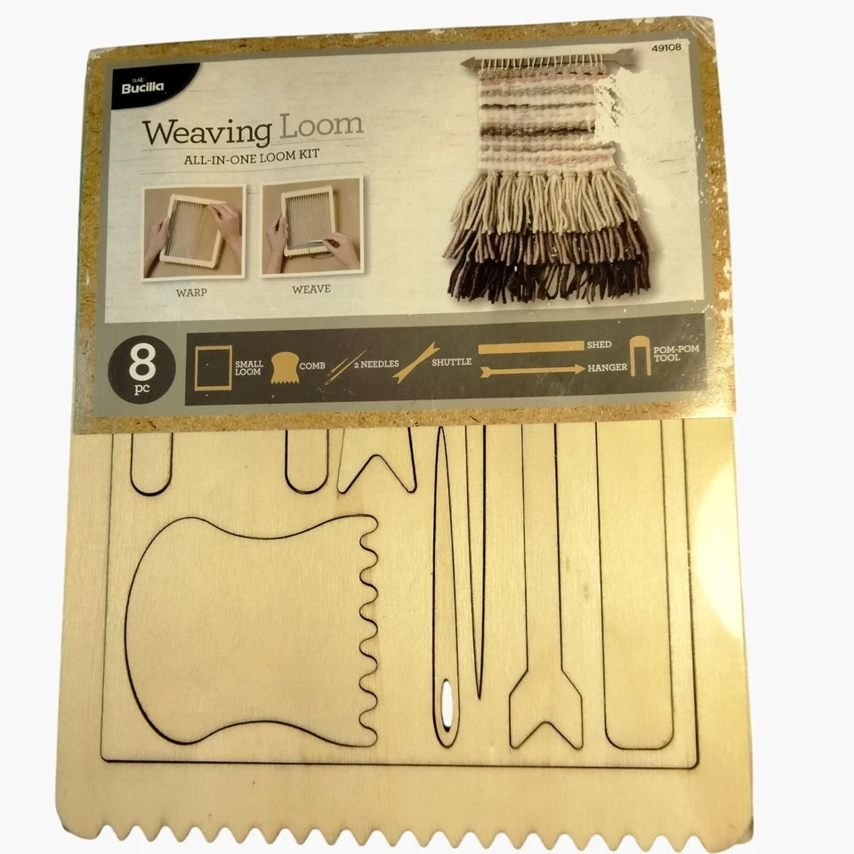 Bucilla 49108 Weaving Loom Kit 8 PC Rectangle All-in-one