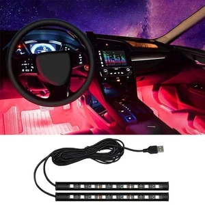 Kit Luci LED Interni Auto Atmosfera USB 5V Neon Decorazione Veicolo - Foto 1 di 11