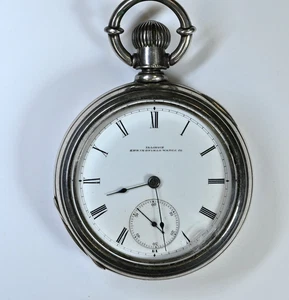 ILLINOIS Pocket Watch Grade Bates Model 1 18 Size Runs Coin Silver No Reserve! - Picture 1 of 4