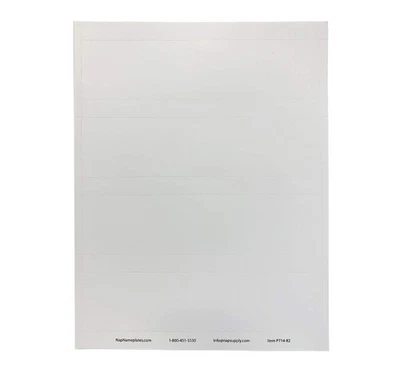 Nap Tags White Printable Perforated Nameplate Inserts: 8" X 2" / 5 Sheets (20... - Image 1 of 4