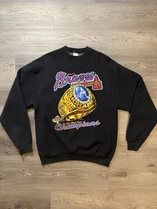 Vintage Atlanta Braves 1995 World Series Champions MLB Sweatshirt Salem Men's XL - Picture 1 of 6