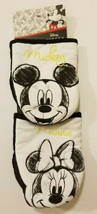 Disney MICKEY MINNIE MOUSE Faces 2-Pack Oversized Mini Oven Mitts Pot Holder NEW - Picture 1 of 2