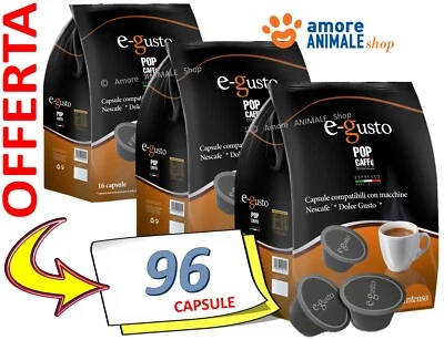 96 Capsule → POP Caffè E-GUSTO INTENSO Cialde Compatibili Nescafè Dolce e Gusto