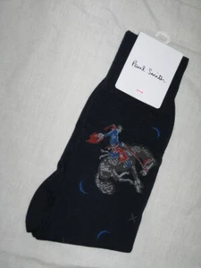 BNWT PAUL SMITH Mens Soft Cotton Cowboy Socks Navy Blue Made In Italy - Picture 1 of 2