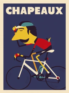 Chapeaux by Spencer Wilson Art Print Poster Hat Bike Cycle Cycling 26x34 - Picture 1 of 1