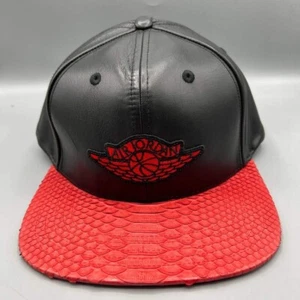 Gorra Air Jordan X Just Don Hombre Cuero Negro Rojo Jumpman Alas Correa Gorra Trasera - Imagen 1 de 11