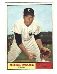 1961 TOPPS #387 DUKE MAAS YANKEES NM/MT+ - HIGH GRADE !!!!! - Picture 1 of 1