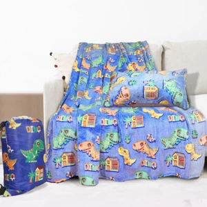 2 PCS Glow in the Dark Blanket Dinosaur Toys Gifts for Boys Girls for Birthday, - Picture 1 of 14