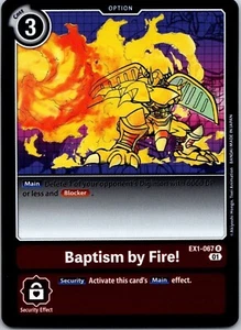 ¡Bautismo de fuego! Tarjeta Digimon CCG EX1-067 roja opción rara - Imagen 1 de 2