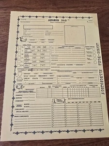 AD&D REF2 Player Character Record Sheet Singles Magic-User/Illusionist TSR - Picture 1 of 7