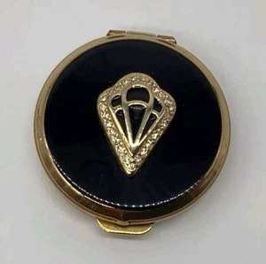 Vintage Stratton Emaille Pillendose Made in England mit Kristallen Pillenpflücker 1,75" - Bild 1 von 9