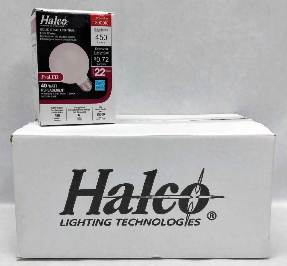 Case of 6 Halco Pro LED 40W G25 Medium Base Dimmable Bulbs - Model 80180 - NEW - Image 1 of 4