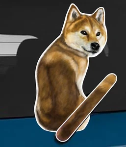 Shiba Inu Dog and Animal rear window wiper sticker - 10 inches tall - Bild 1 von 1