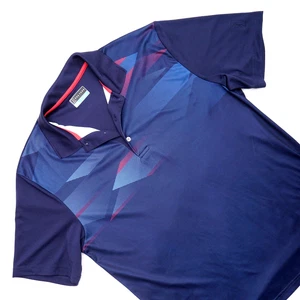 PGA TOUR GOLF POLO Navy Blau Rosa Geometrisches Muster Größe L - Bild 1 von 7