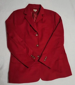 Abrigo corto LL Bean lana cachemir chaquetón chaqueta para mujer 20R rojo coral ver fotos - Imagen 1 de 8