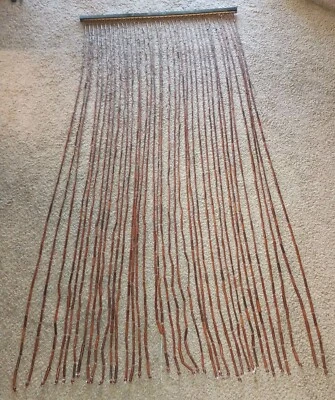 Cortina de madera vintage años 70 colgante con cuentas marco de puerta madera hippie 77"X35,5" Foto 1 de 4