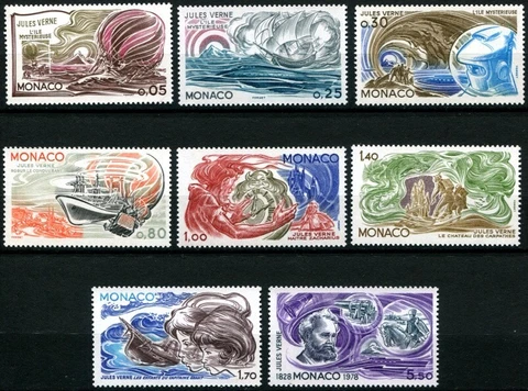 Monaco 1978 Literature, Jules Verne Novels, Mysterious Island, etc MNH / UNM Cover