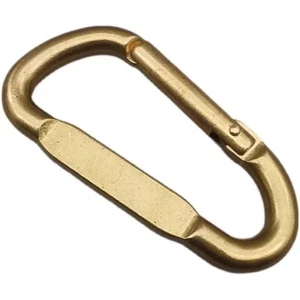 3 inch Solid brass D Oval Spring load Snap Carabiner keychain Hook Clip Purse - Picture 1 of 11