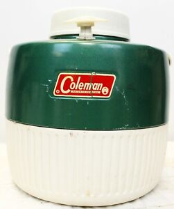 Vintage Coleman Green Water Jug Cooler Camping Insulated Thermos
