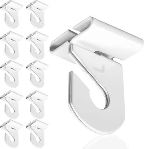 White Suspended Ceiling Hooks 10 Pairs Metal Hanging A-White 10 Pcs - Picture 1 of 2
