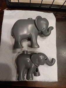 Lego Duplo ELEPHANT MOTHER & BABY - ZOO/ CIRCUS / WILDLIFE D - Picture 1 of 1