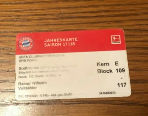 Sammler Ticket FC Bayern München Dauerkarte 2017/2018 - Bild 1 von 1