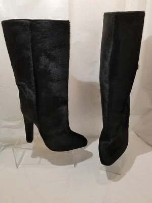 Alexander Wang Edythe Black Calf Hair High Heel Boots Sz 36 / US 6M MSRP $ $1450 - Image 1 of 4