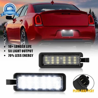 LED License Plate Tag Lights White For 2015-2022 Chrysler 300 Pacifica Voyager K Foto 1 de 4