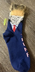 Trump 2024 Socks with Hair - Unisex Funny Gift Socks President Trump One Size - Picture 1 of 1