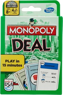 Juego de cartas Monopoly Deal: 8+, 2-5 jugadores, 15 minutos diversión familiar/viaje Foto 1 de 4
