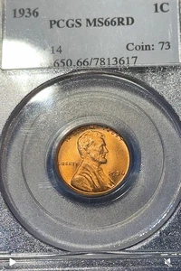 1936 Lincoln Cent PCGS MS66 RD Blazing Mint Red Below Greysheet! CHRC - Picture 1 of 4