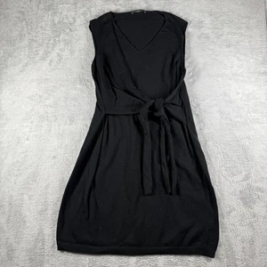 Peruvian Connection Dress Womens XL Black Sleeveless Tie Waist Pima Cotton Silk - Picture 1 of 12