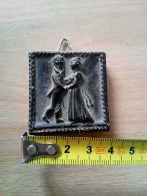 Model Springerle Schwarz Wachs Braut Paar Hochzeit Ehe Deko Anhänger - Bild 1 von 3