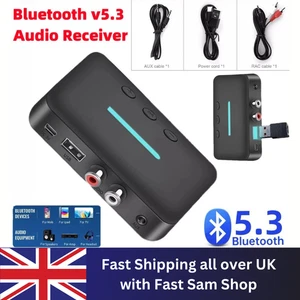 Bluetooth 5.4 Wireless Receiver NFC 3.5mm Jack AUX to 2 RCA Audio Stereo Adapter - Afbeelding 1 van 13