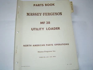 Massey Ferguson MF 38 utility loader parts book catalog - Picture 1 of 1