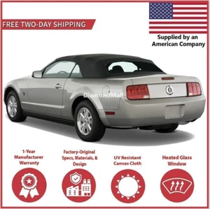 Convertible Soft Top 2005-2014 Ford Mustang DOT Heated Glass Window Canvas Cloth - Picture 1 of 7