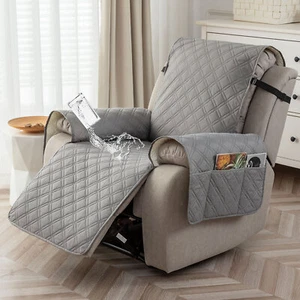 100% waterproof non-slip recliner cover with pockets, home decor protection - Picture 1 of 27